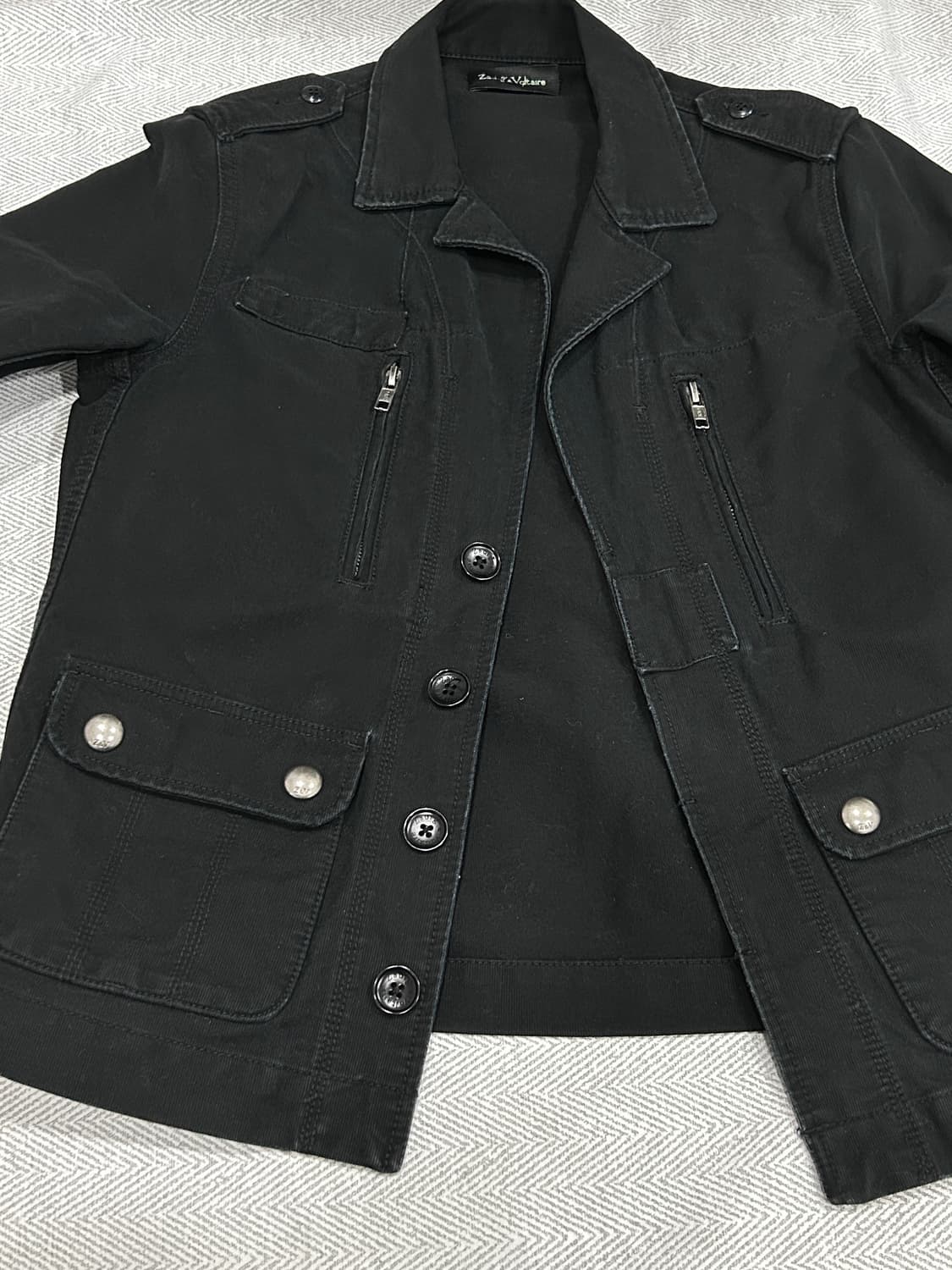 [S] 쟈딕앤볼테르 빈티지 블랙 야상 자켓 여성 S사이즈 상품이미지5