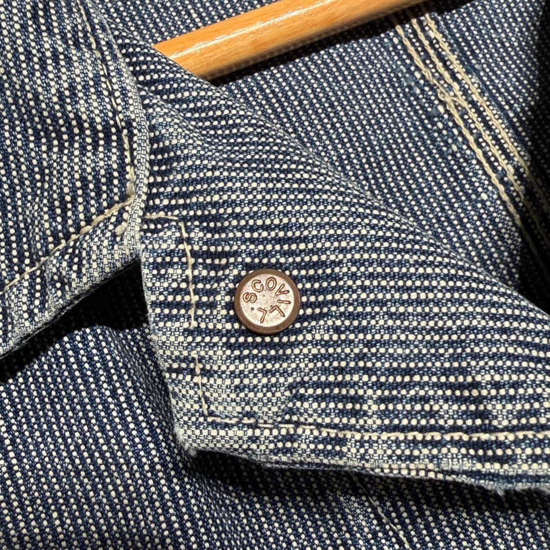 재팬 블루웨이 히코리 데님 커버올 자켓 M 100 상품이미지4