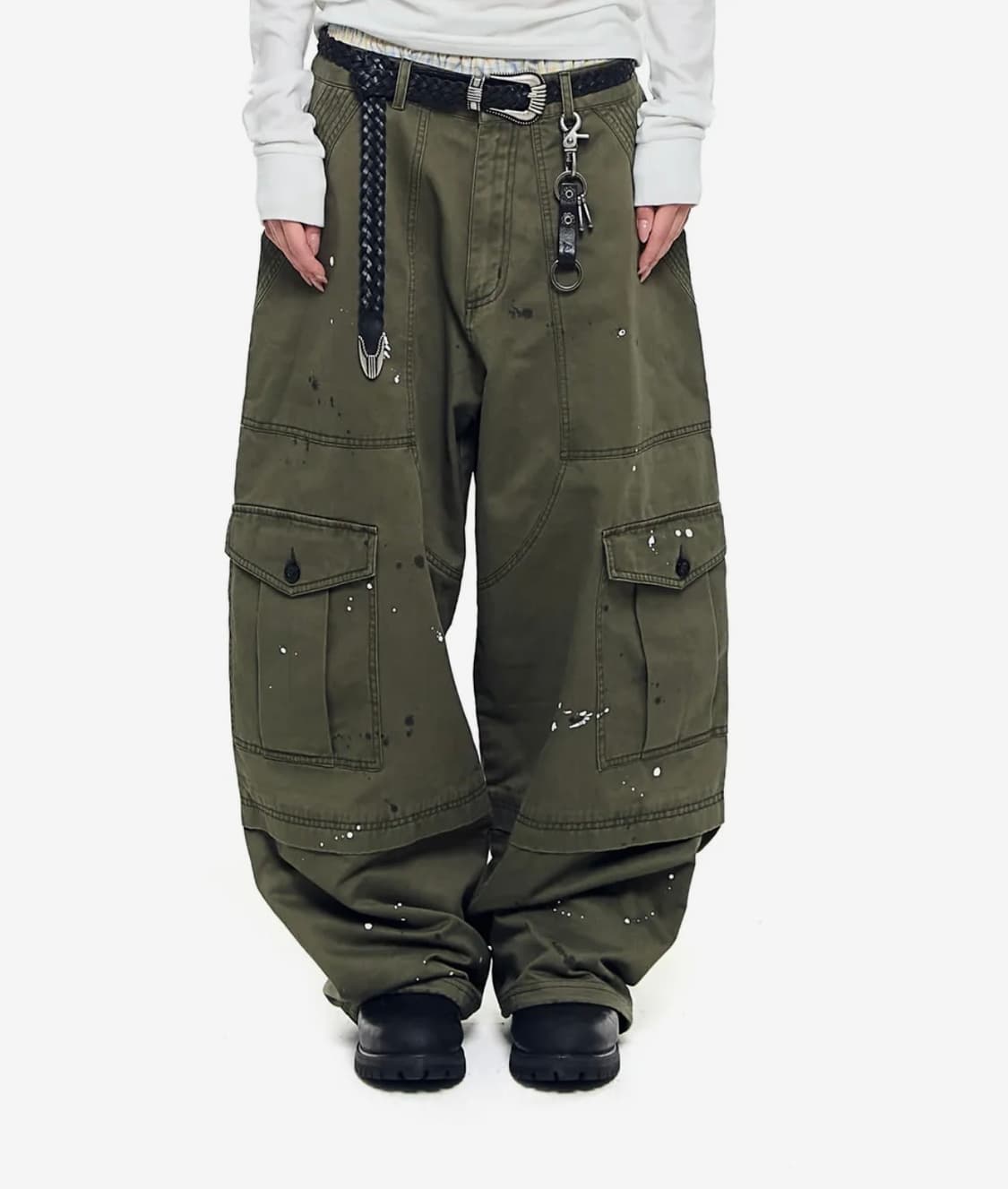 아캄 Aakam Painted Military Cargo Pants 카키 상품이미지2