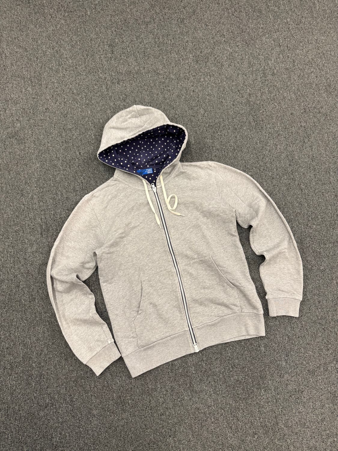 M)Beams 후드 도트패턴 그레이 후드집업 상품이미지3