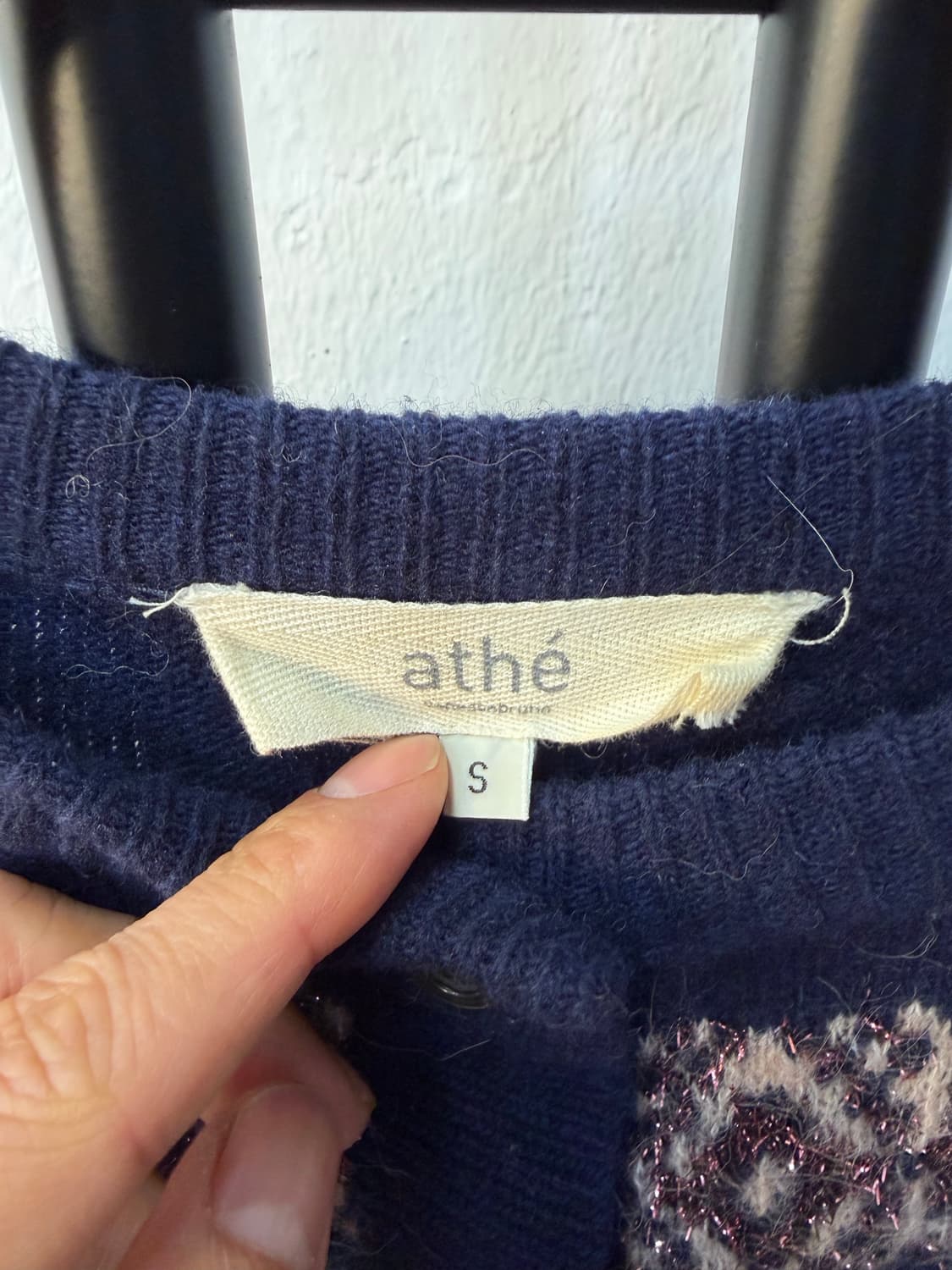 정품) 아떼 바네사브루노 21ss 노르딕 패턴 네이비 가디건 S 상품이미지6