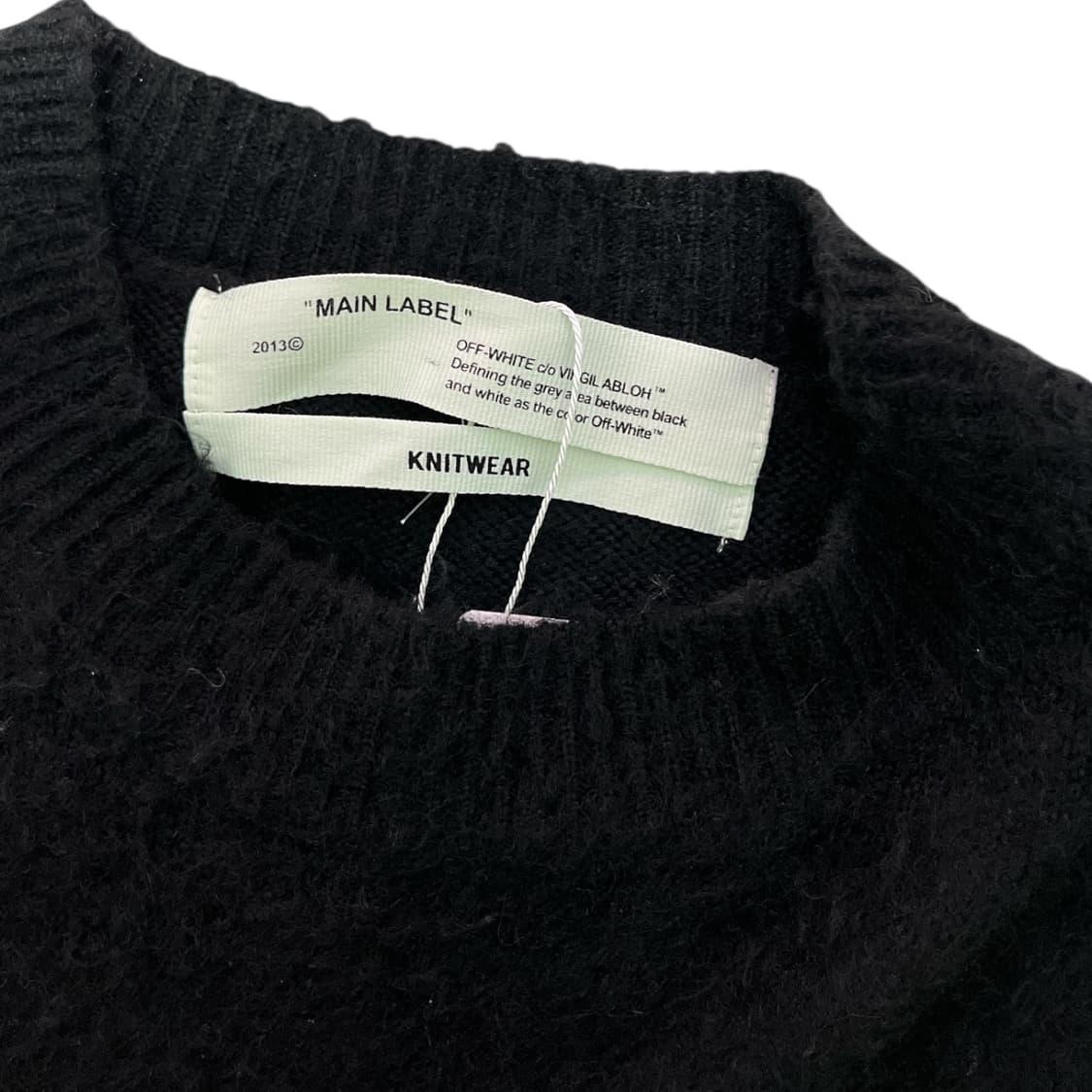 오프화이트 디아고날 브러쉬드 모헤어 니트 스웨터 상품이미지3