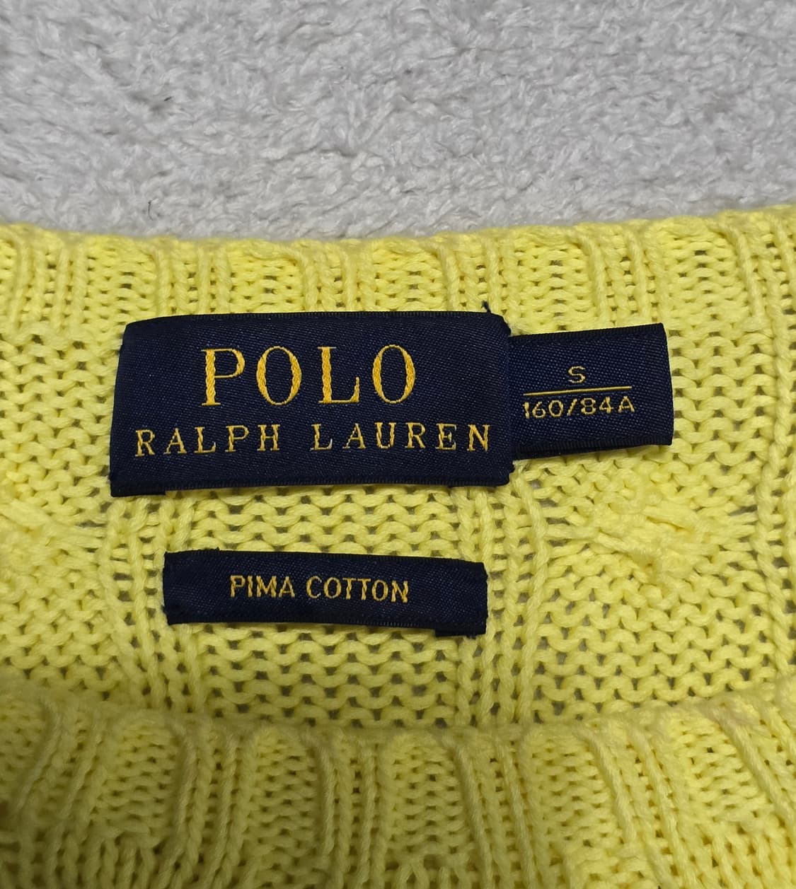 폴로 랄프로렌 옐로우 케이블 니트 S 상품이미지5