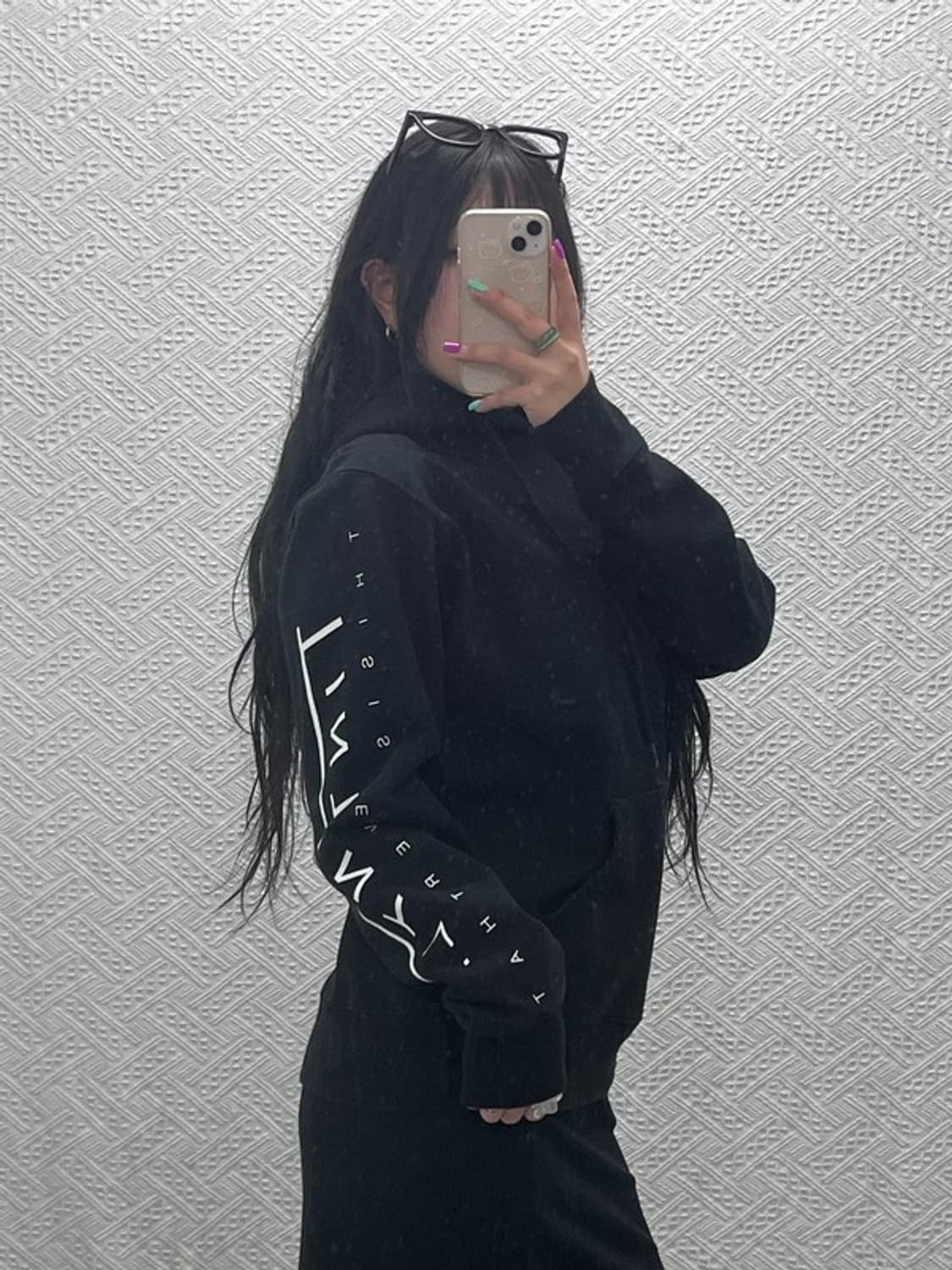 디스이즈네버댓 스트릿 힙합 슬리브 레터링 후드티 S C07180 상품이미지2