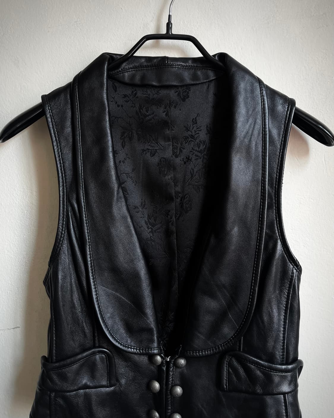 Vintage Real Sheepskin Leather Vest 상품이미지4