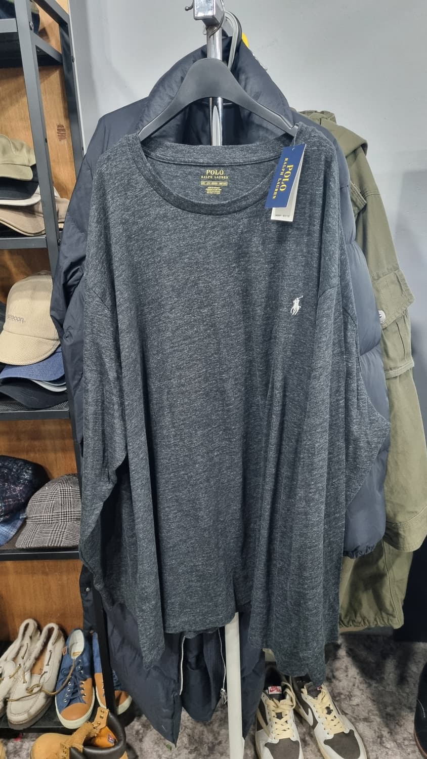 POLO 빅사이즈(4xL) 긴팔티셔츠 차콜 새거예요~ 상품이미지1