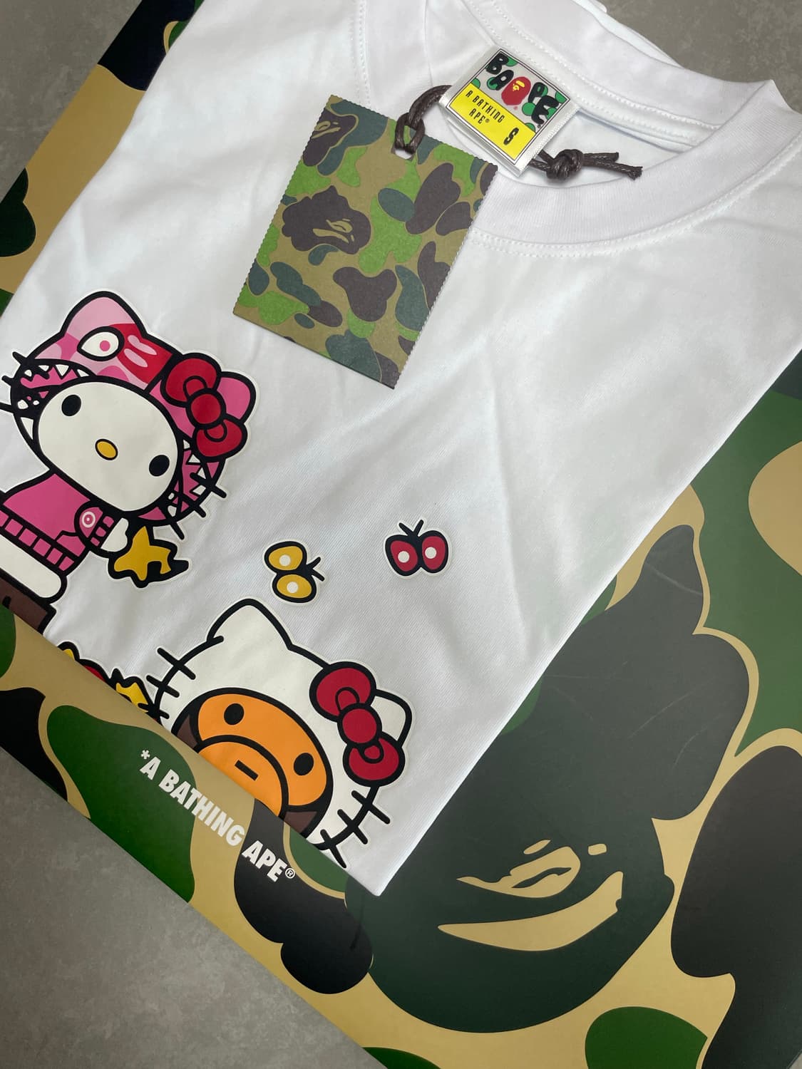 베이프 베이비 마일로 x 헬로키티 티셔츠 화이트 상품이미지2