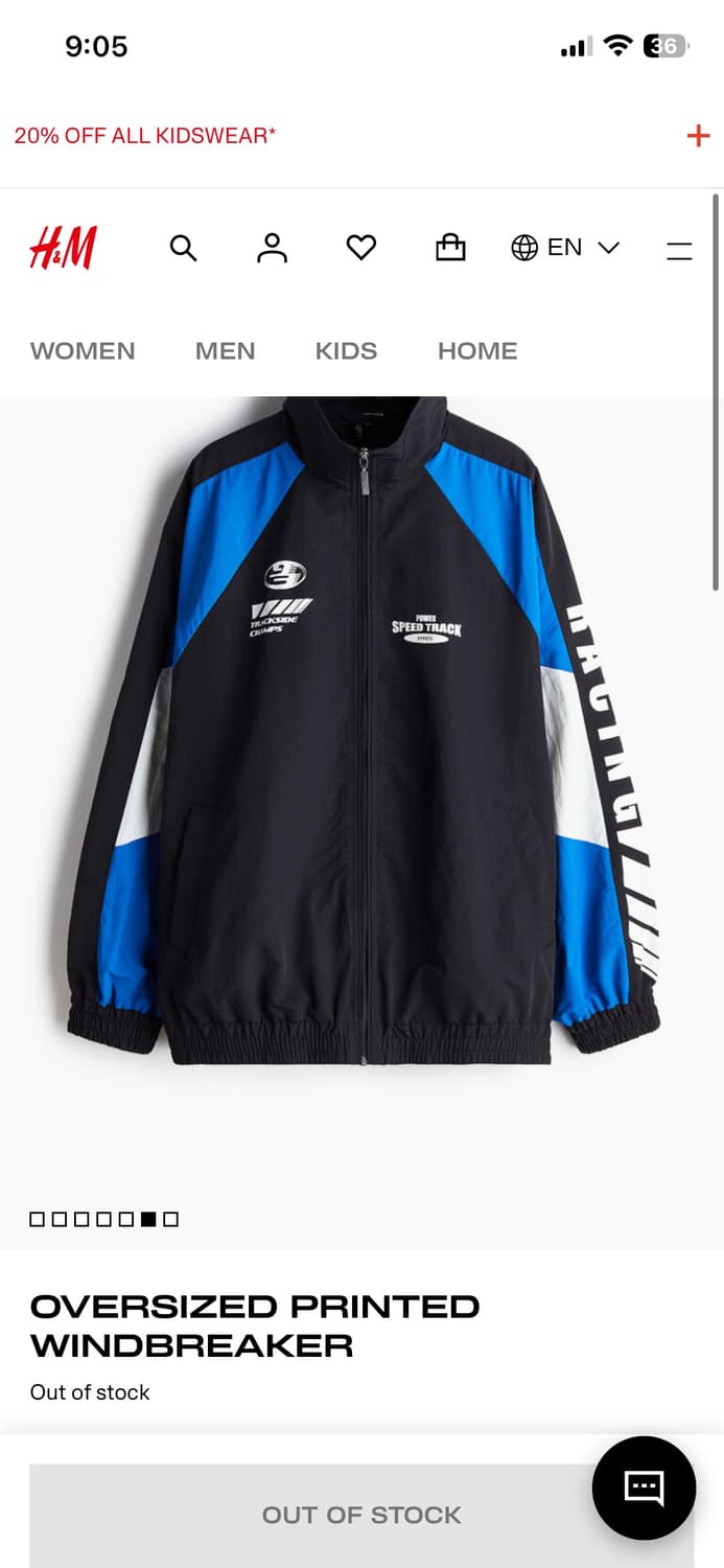 OVERSIZED PRINTED WINDBREAKER 레이싱 바람막이 상품이미지1