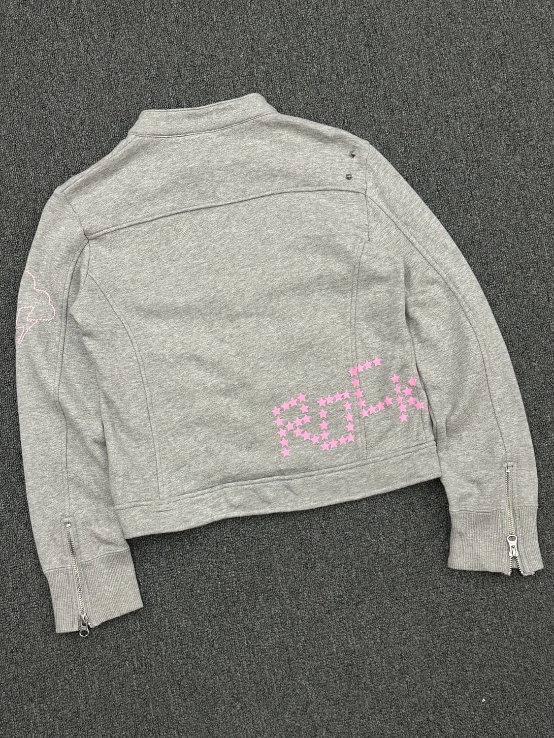 M)Angel Blue 90s 빈티지 여성 큐빅 키치 후드집업  어깨단면 상품이미지5