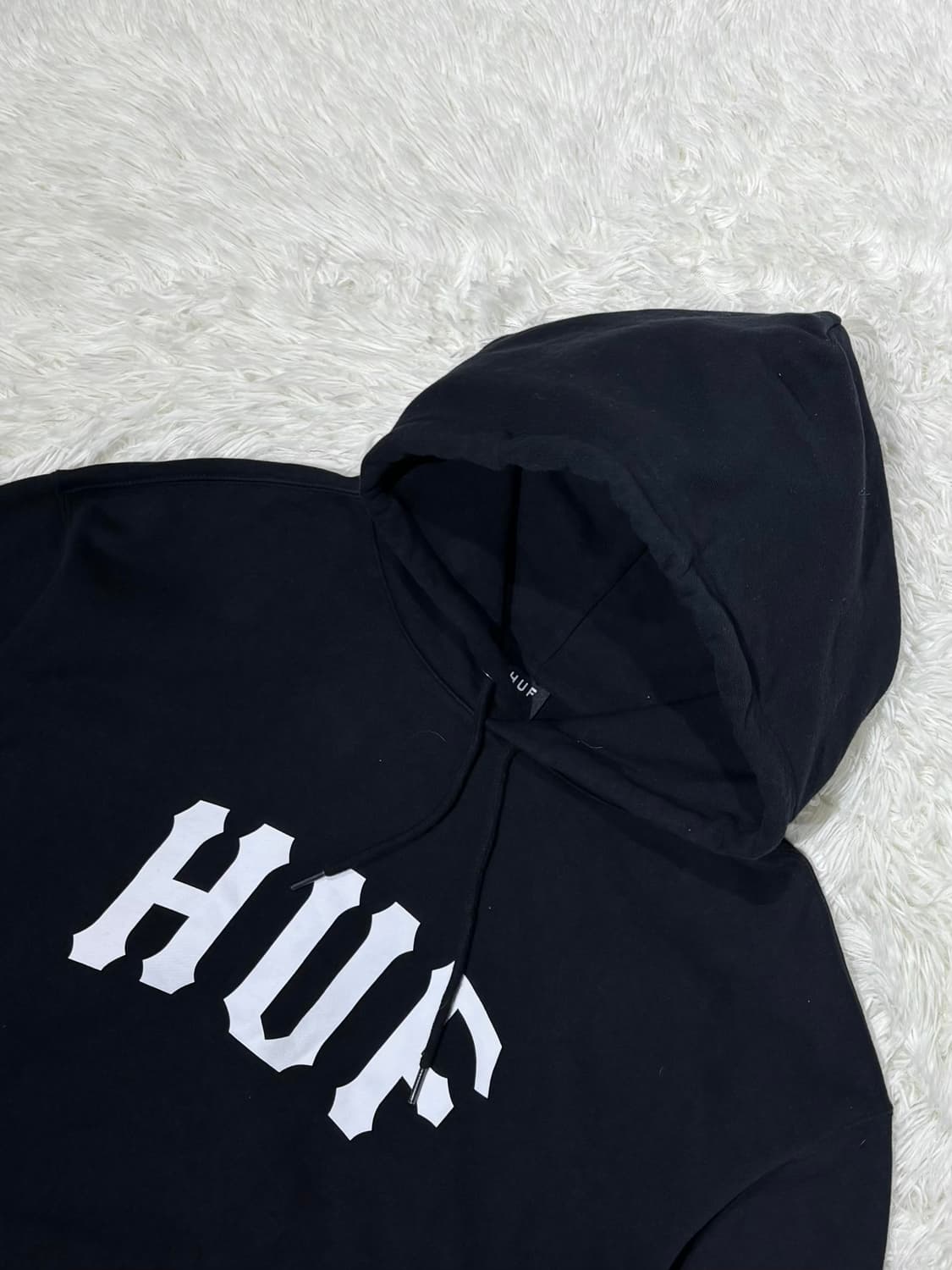 허프 빅로고 블랙 후드 상품이미지4