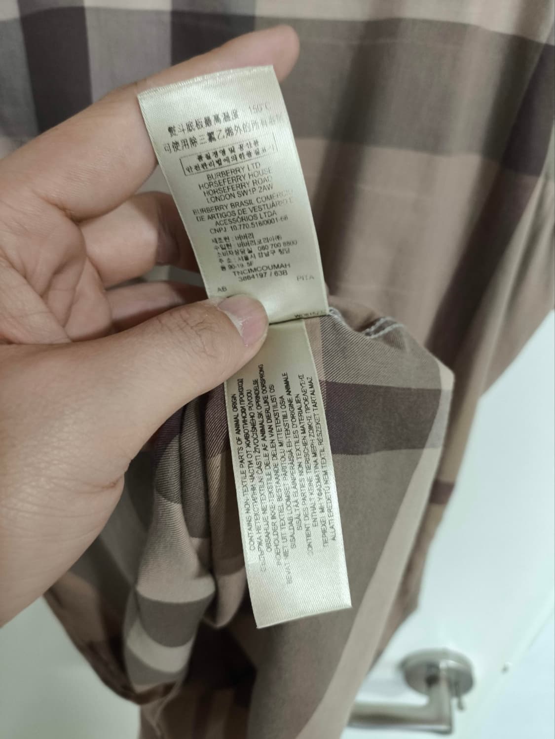 XL 버버리 노바체크 반팔 셔츠 톤브라운 상품이미지8