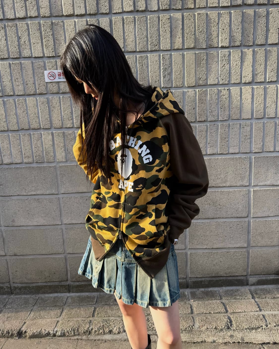 베이프 크레이지 카모 컬리지 후드집업 상품이미지7