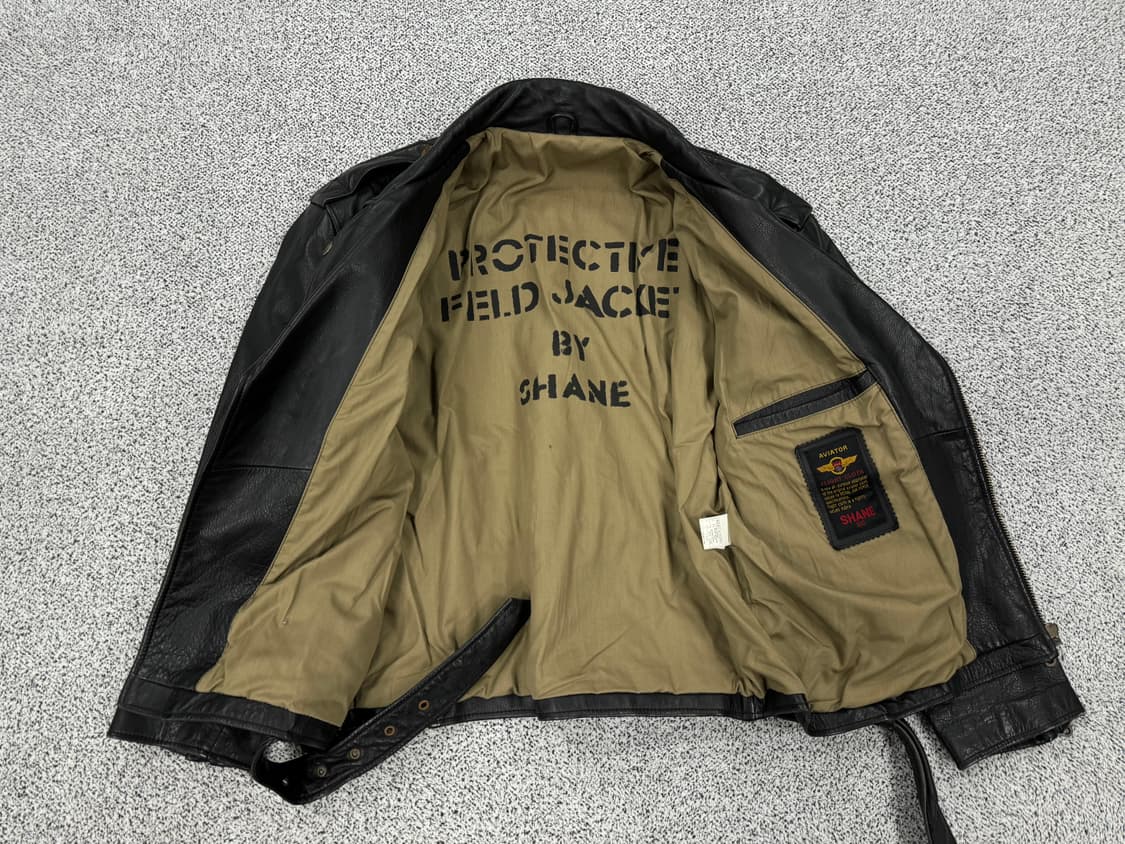 Shane 90s 카우레더 라이더자켓 상품이미지3