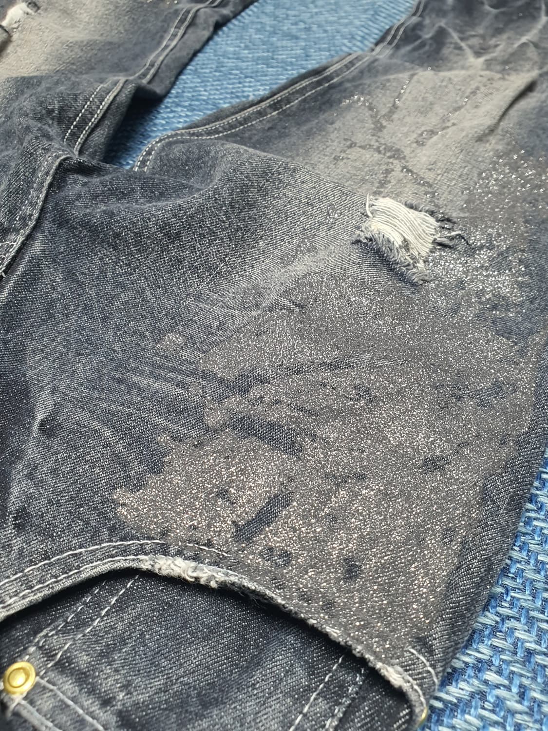 Black baccara glitter washed boot cut  상품이미지2