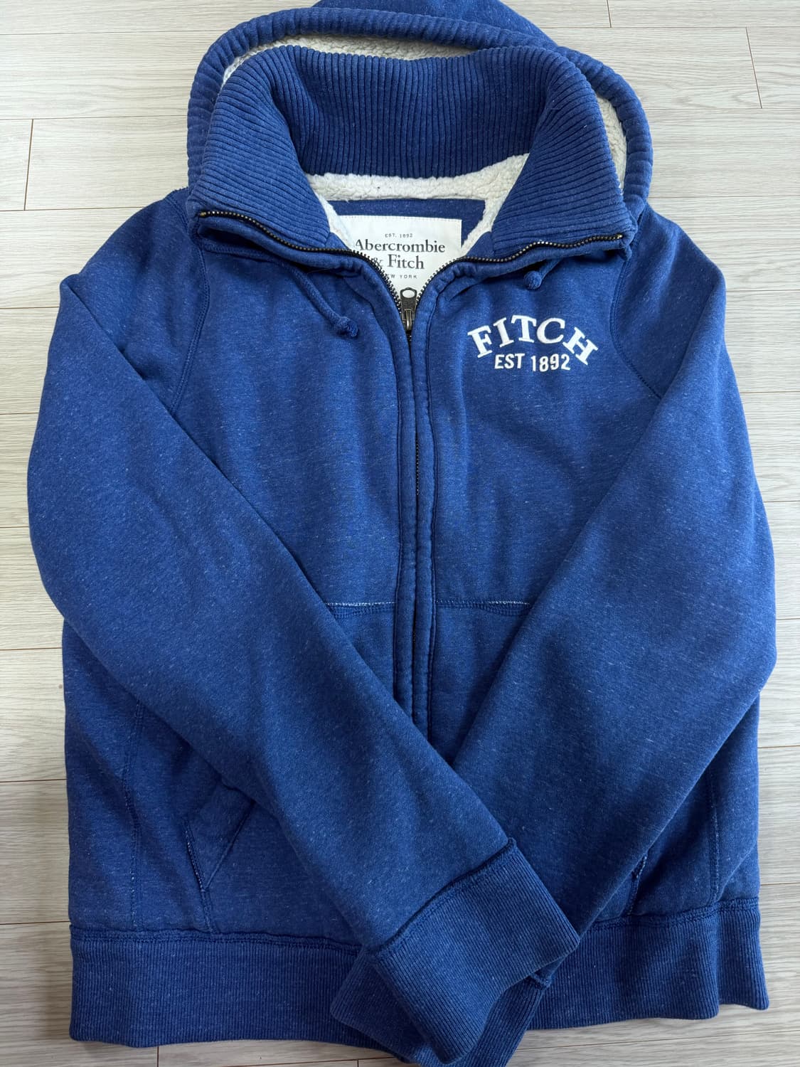 아베크롬비 블루 양털 후드집업 m 상품이미지2