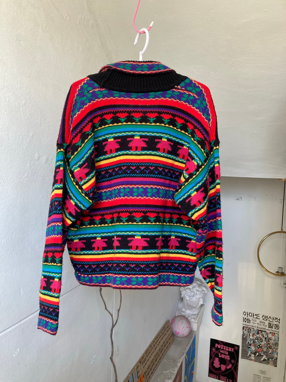 멕시코st 투버튼 패턴 가디건 상품이미지5