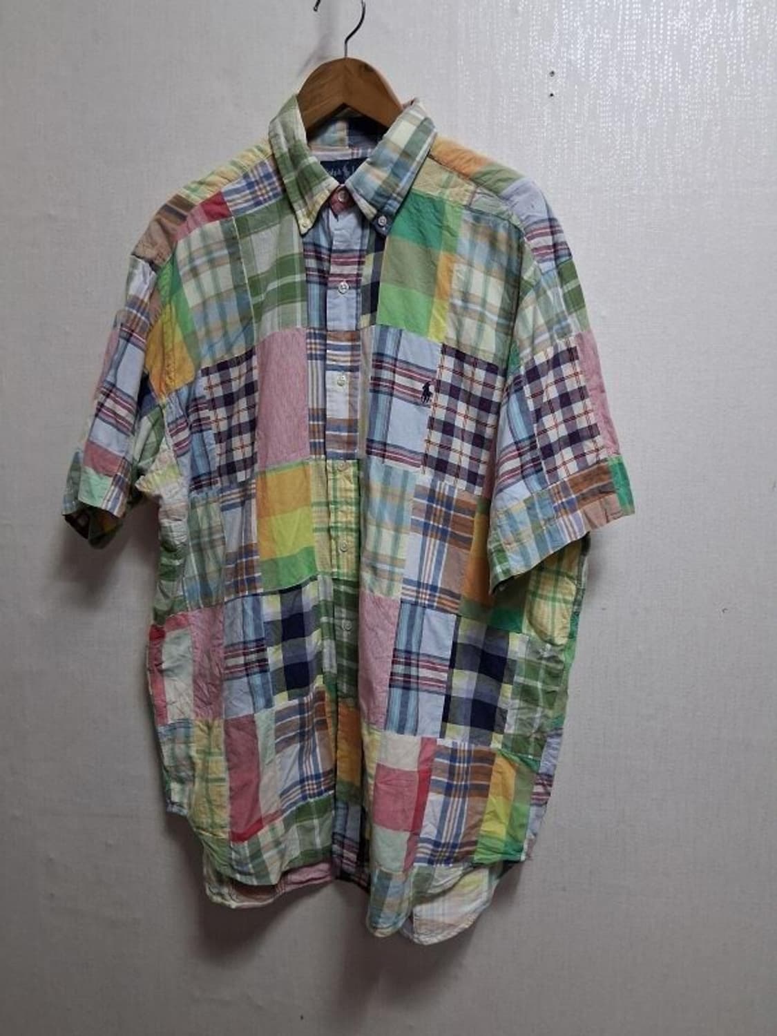 일본빈티지 폴로 패치워크 반팔셔츠 남성 110 115 이상
일본빈티지수입 상품이미지1