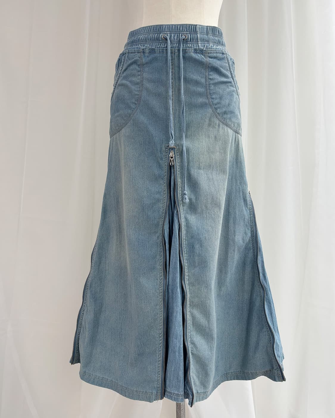 g.o.a vintage denim zipper long skirt 상품이미지5