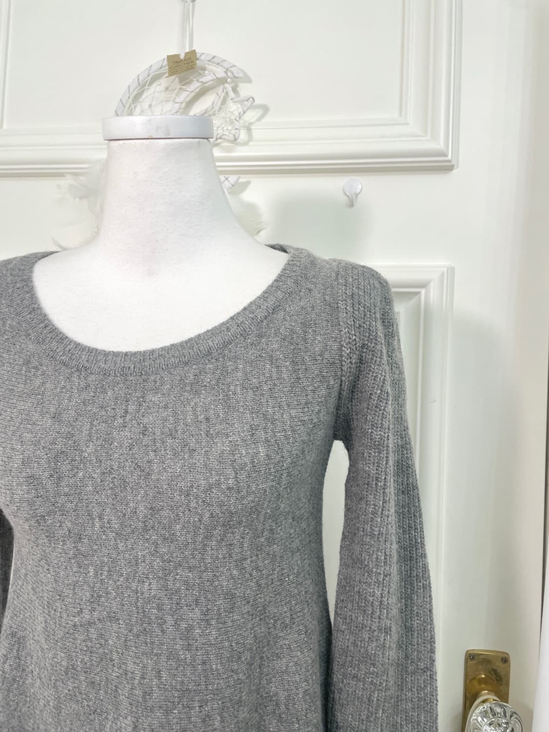 charcoal puff sleeve basic flare knit op 상품이미지7