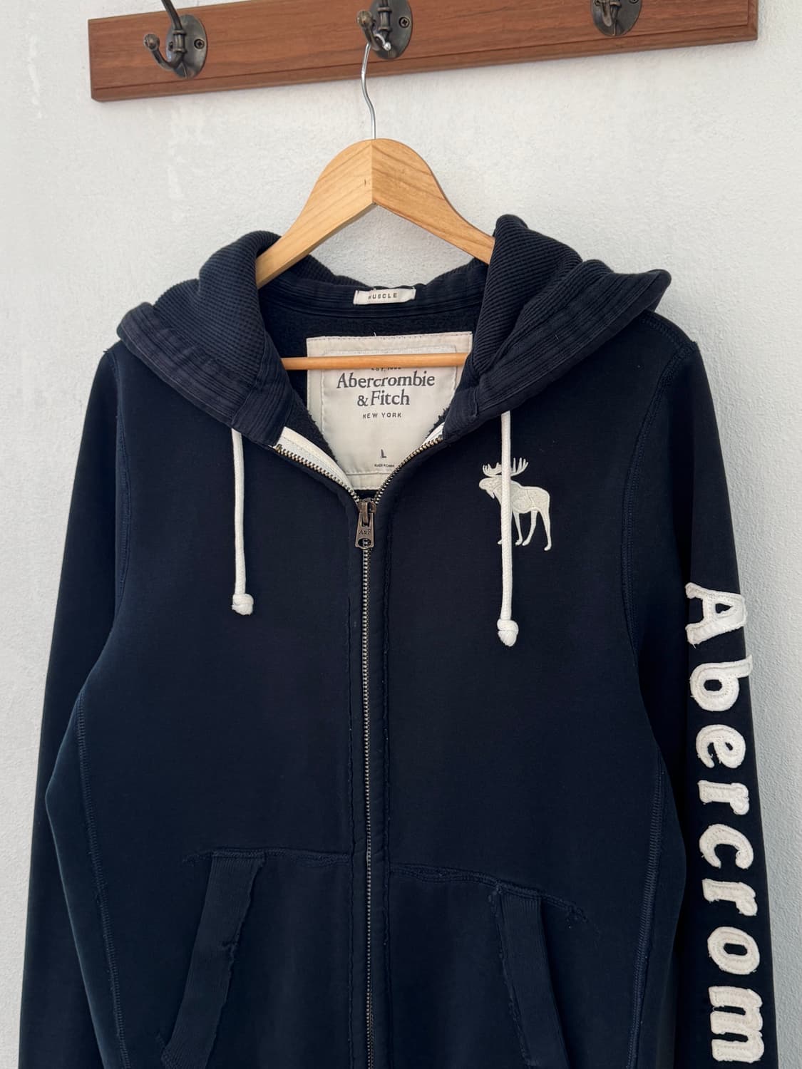 아베크롬비 순록 후드집업 블랙 상품이미지1