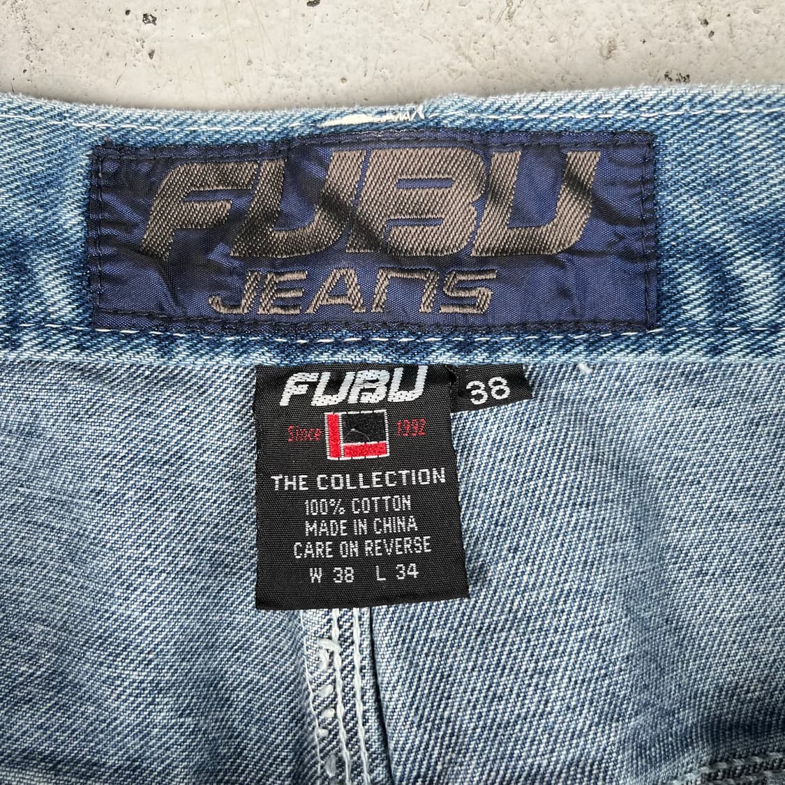 빈티지 Fubu 더 콜렉션 써클로고 배기 카펜터 데님팬츠 상품이미지4
