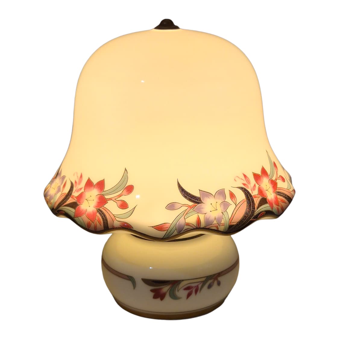 80s 플로랄 머쉬룸 포셀린 탁상 램프 상품이미지2