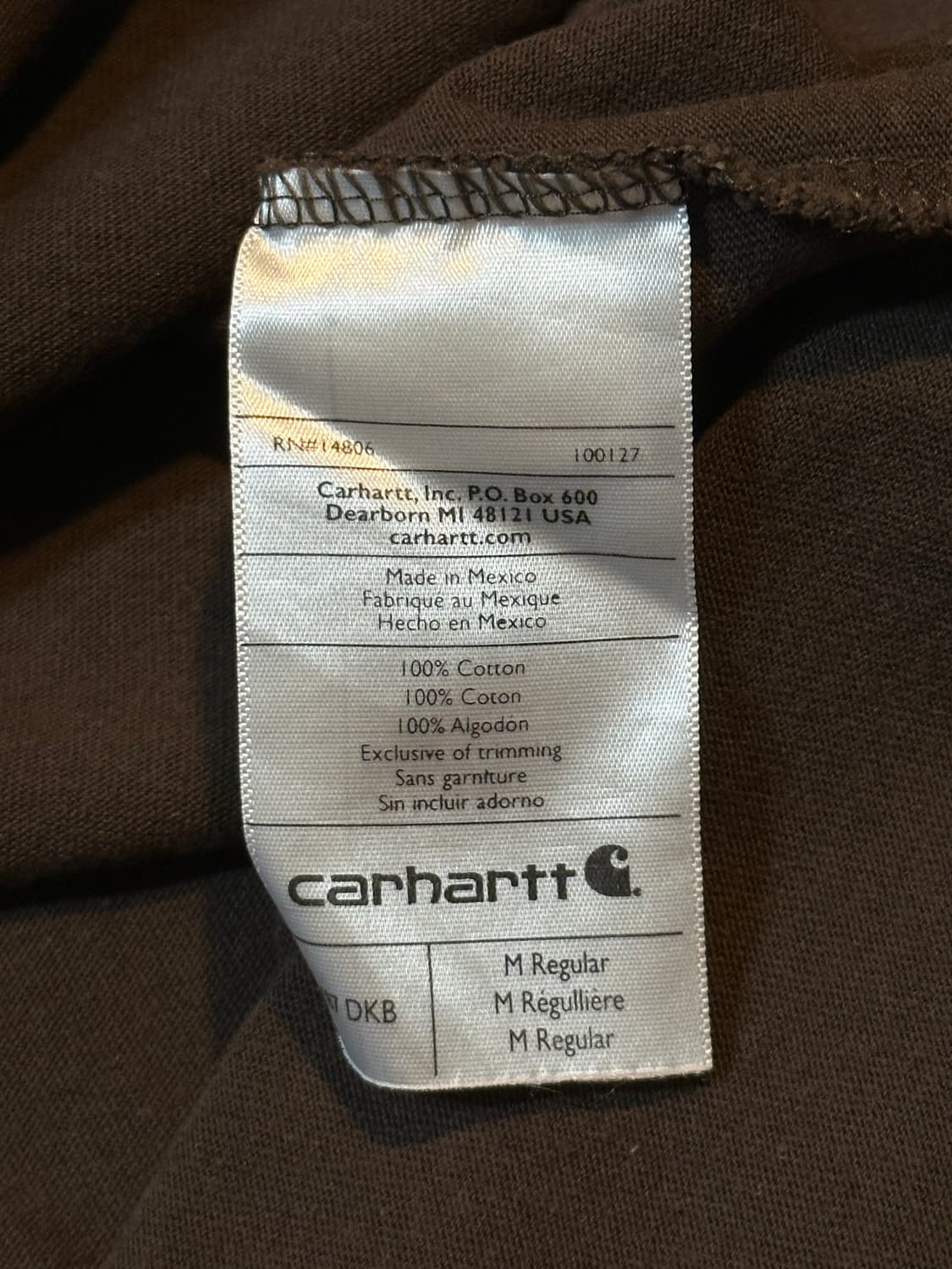 칼하트 CARHARTT 오리지널핏 포켓 반팔 티셔츠 브라운 상품이미지5