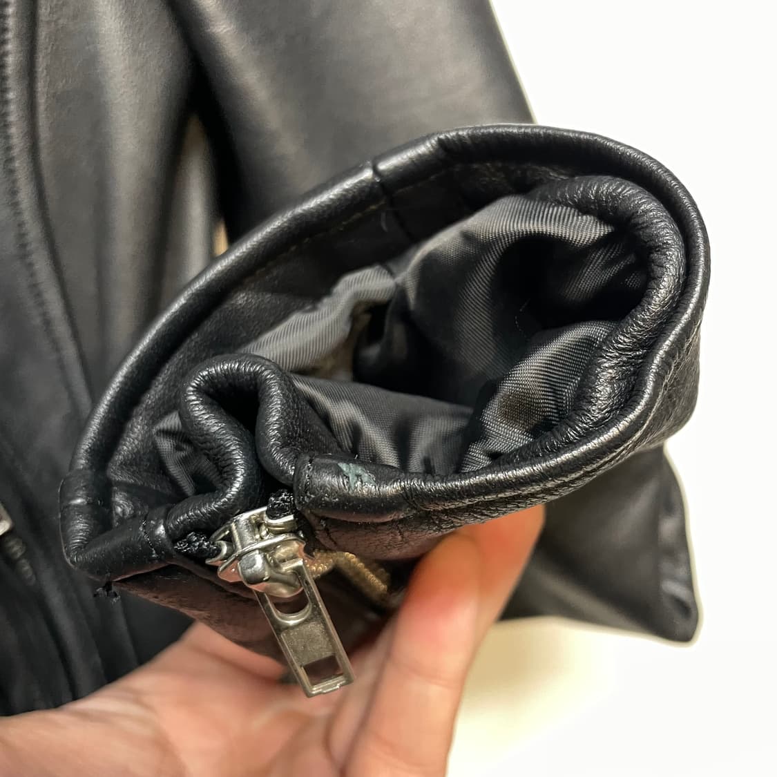 드로잉 양가죽 라이더 자켓 상품이미지3