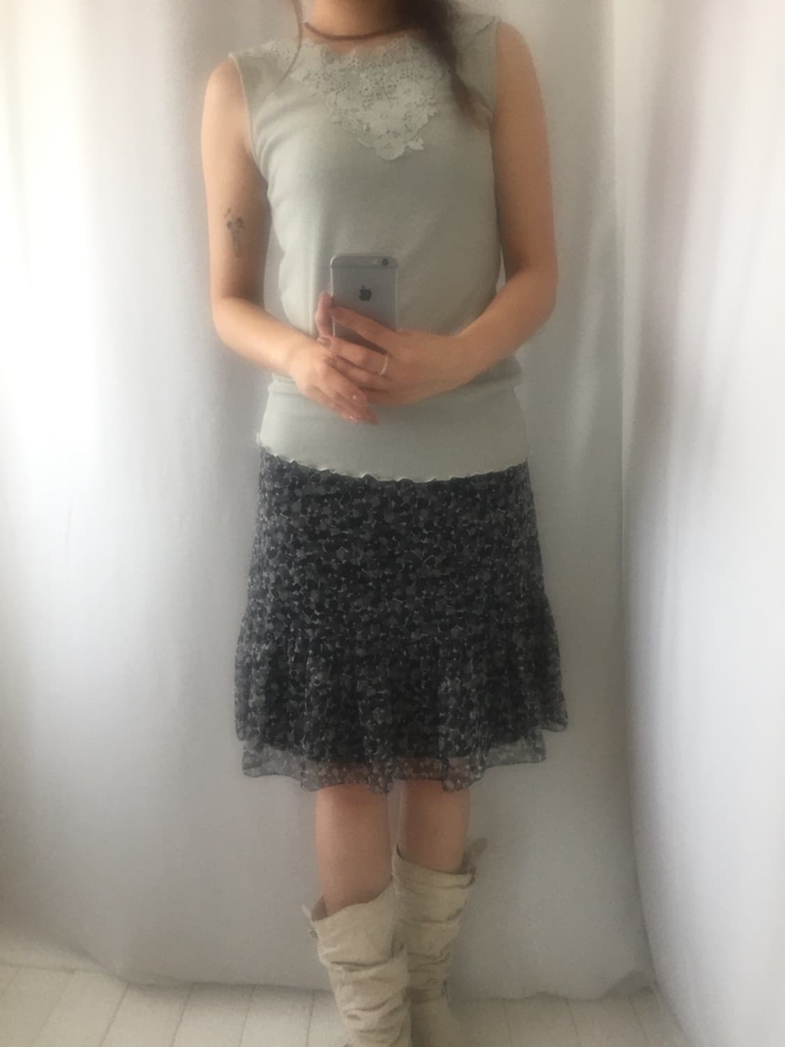 648. colorless black chiffon midi SK 상품이미지4