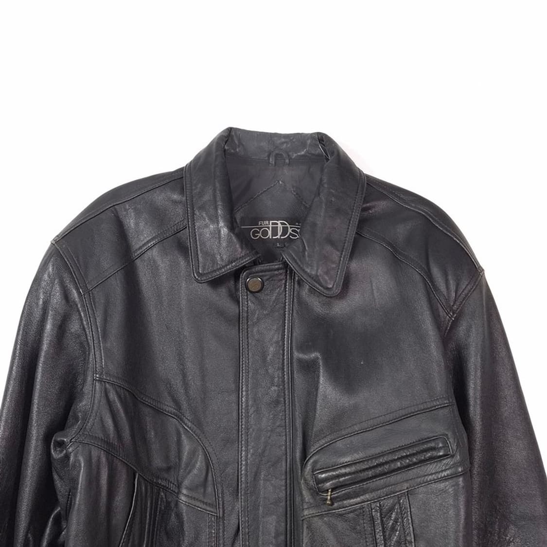 FUR GODDESS 리얼 램스킨 빈티지 레더 블루종 자켓 L 상품이미지3