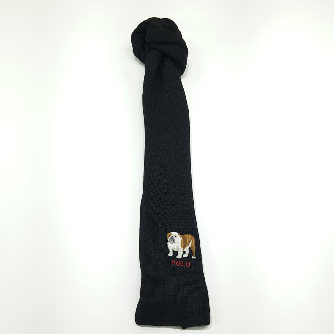 MX232 폴로 랄프로렌 블랙 불독 자수 니트 목도리 머플러 상품이미지3