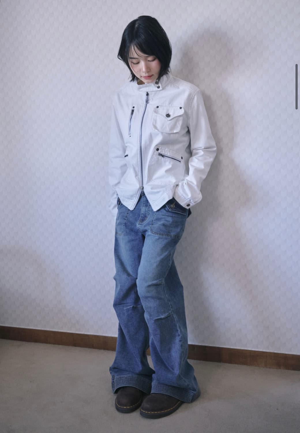 [ 허그유어스킨 ] 세미부츠컷 데님팬츠 블루 - S 상품이미지2