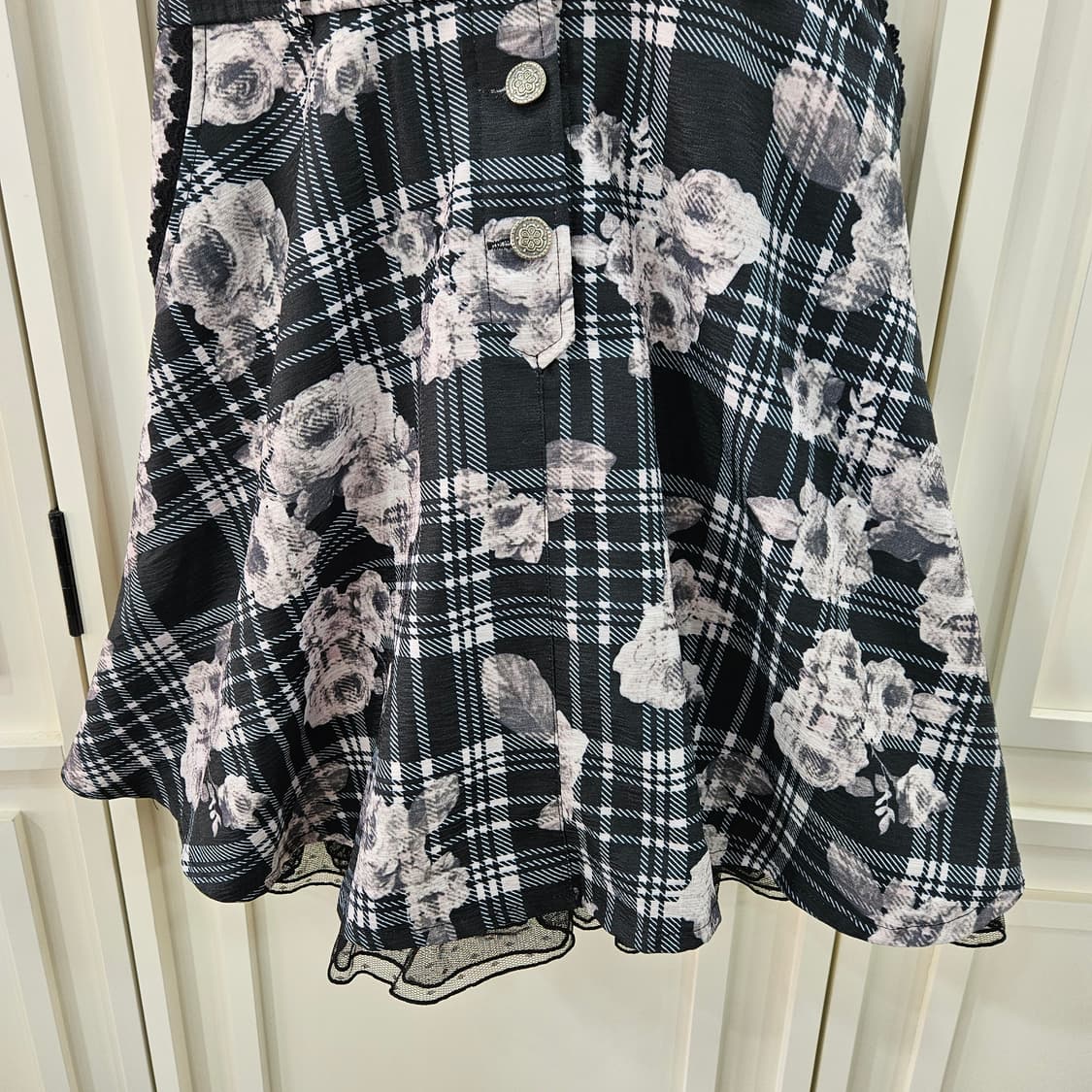 (엑시즈팜 포에티크) 체크 플라워 점퍼스커트 원피스 상품이미지4