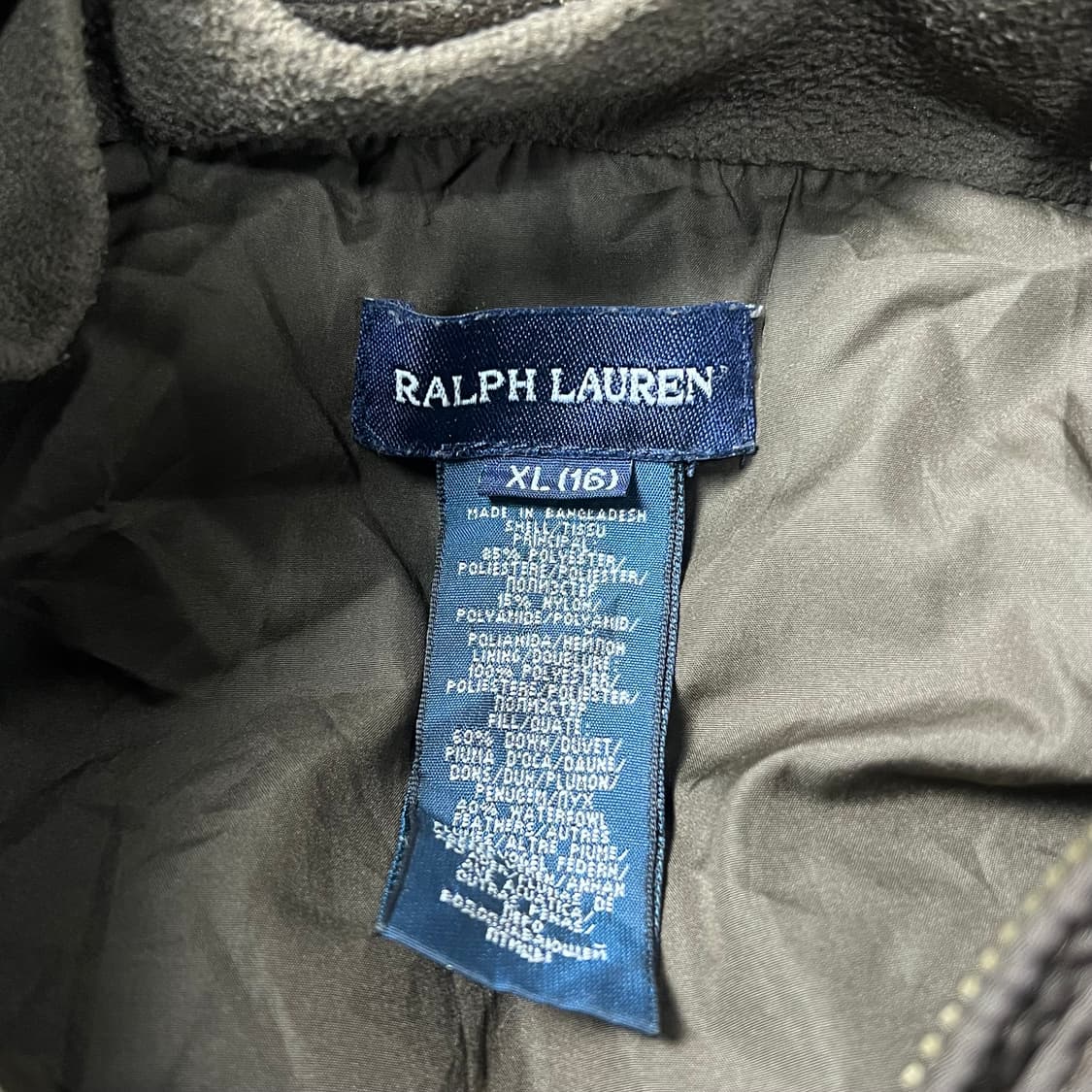 랄프로렌 키즈 패딩 조끼 브라운 XL(16) 상품이미지3