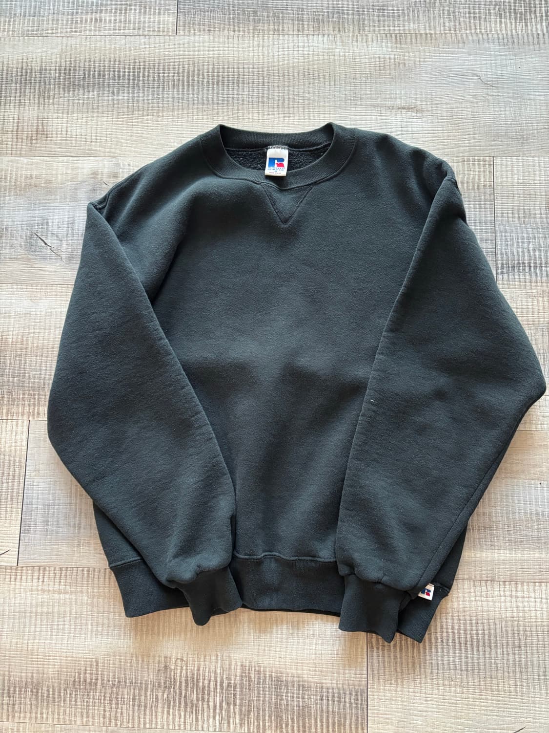 [M] 90s 러셀 맨투맨 스웻셔츠 블랭크 블랙 빈티지 상품이미지1