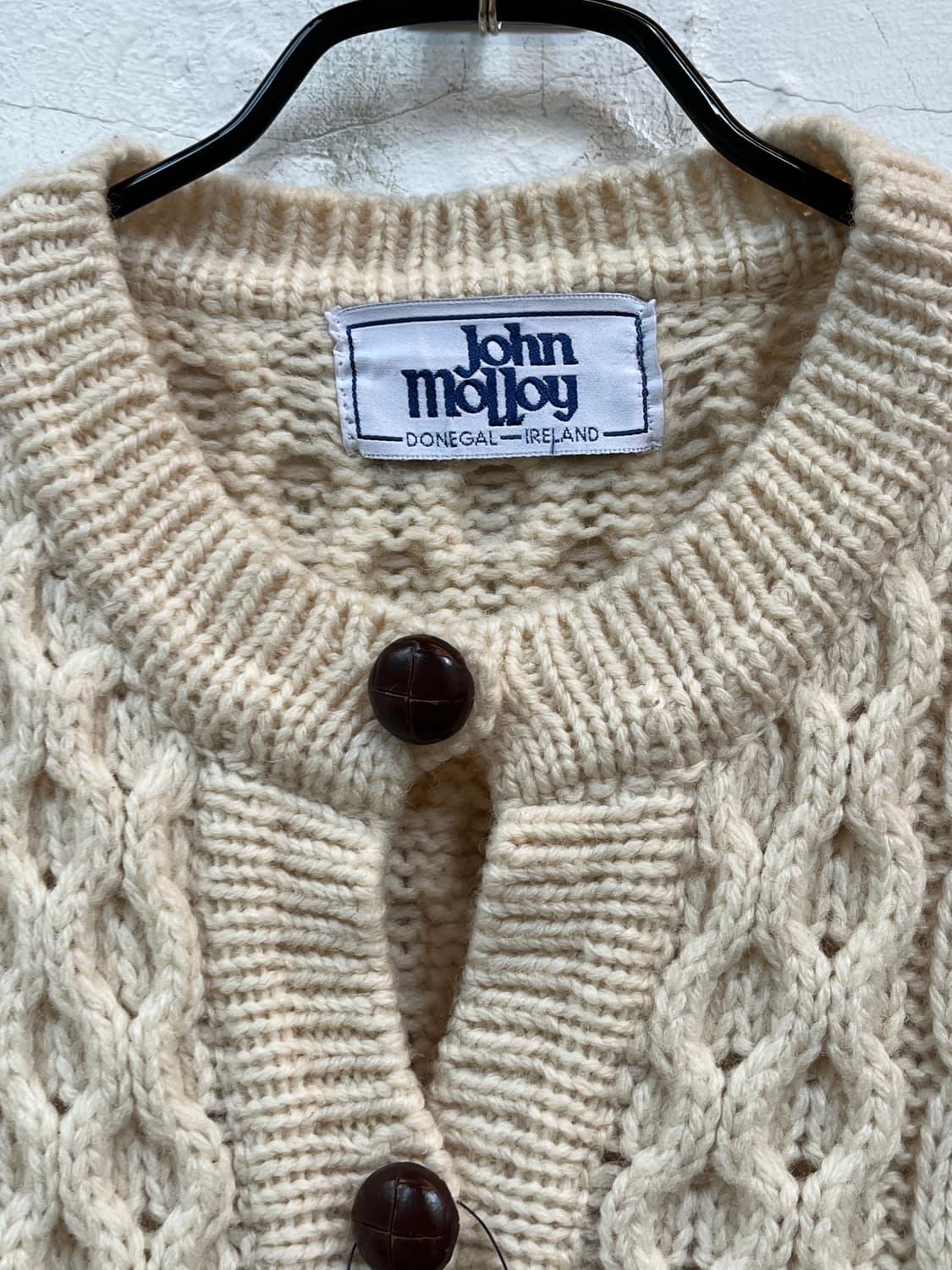 John Molloy 아이리쉬 울 가디건 스웨터 오트밀 OS 상품이미지2