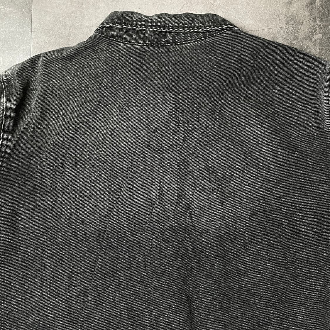 LUVAMIA 빈티지 블랙차콜 스냅버튼 코튼 셔츠 A00516 상품이미지7