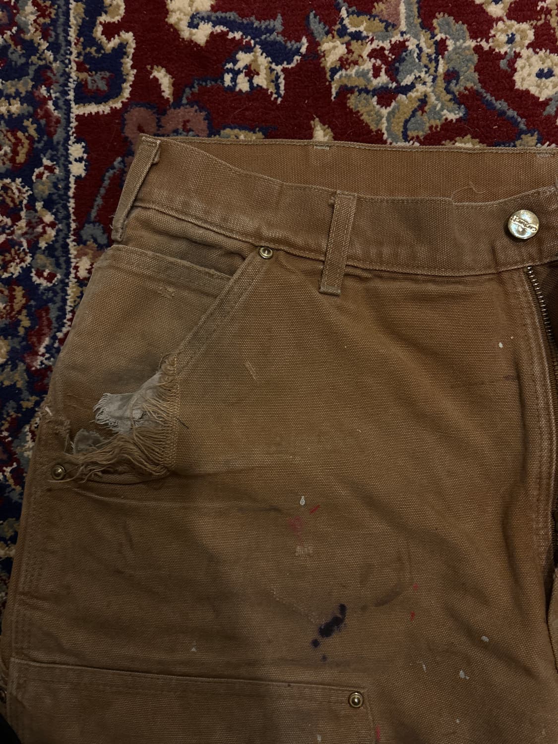 [B136] 빈티지 칼하트 더블니 브라운 썩블니 덩가리핏  상품이미지7