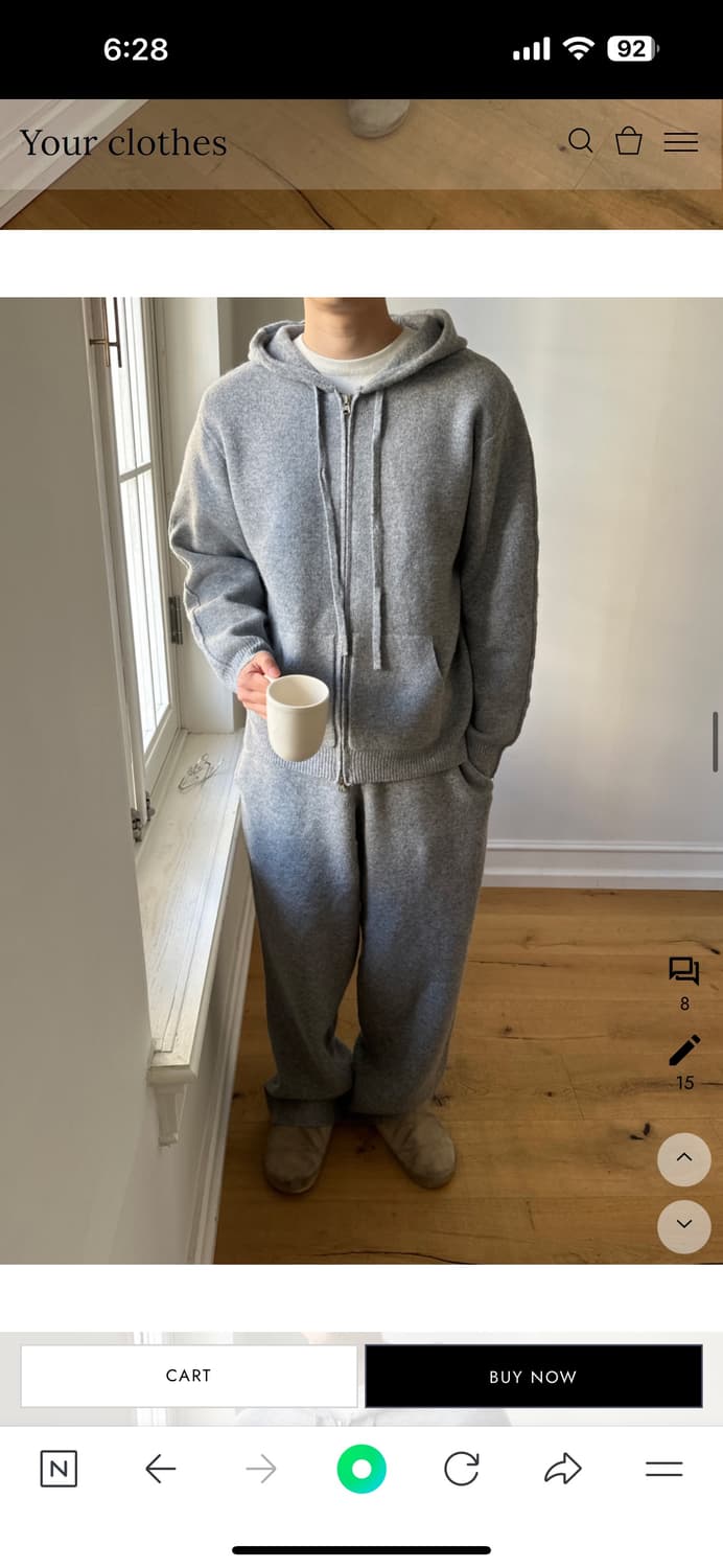 LOGAN 메종드 이태리 니트 후드집업 셋 M 상품이미지7