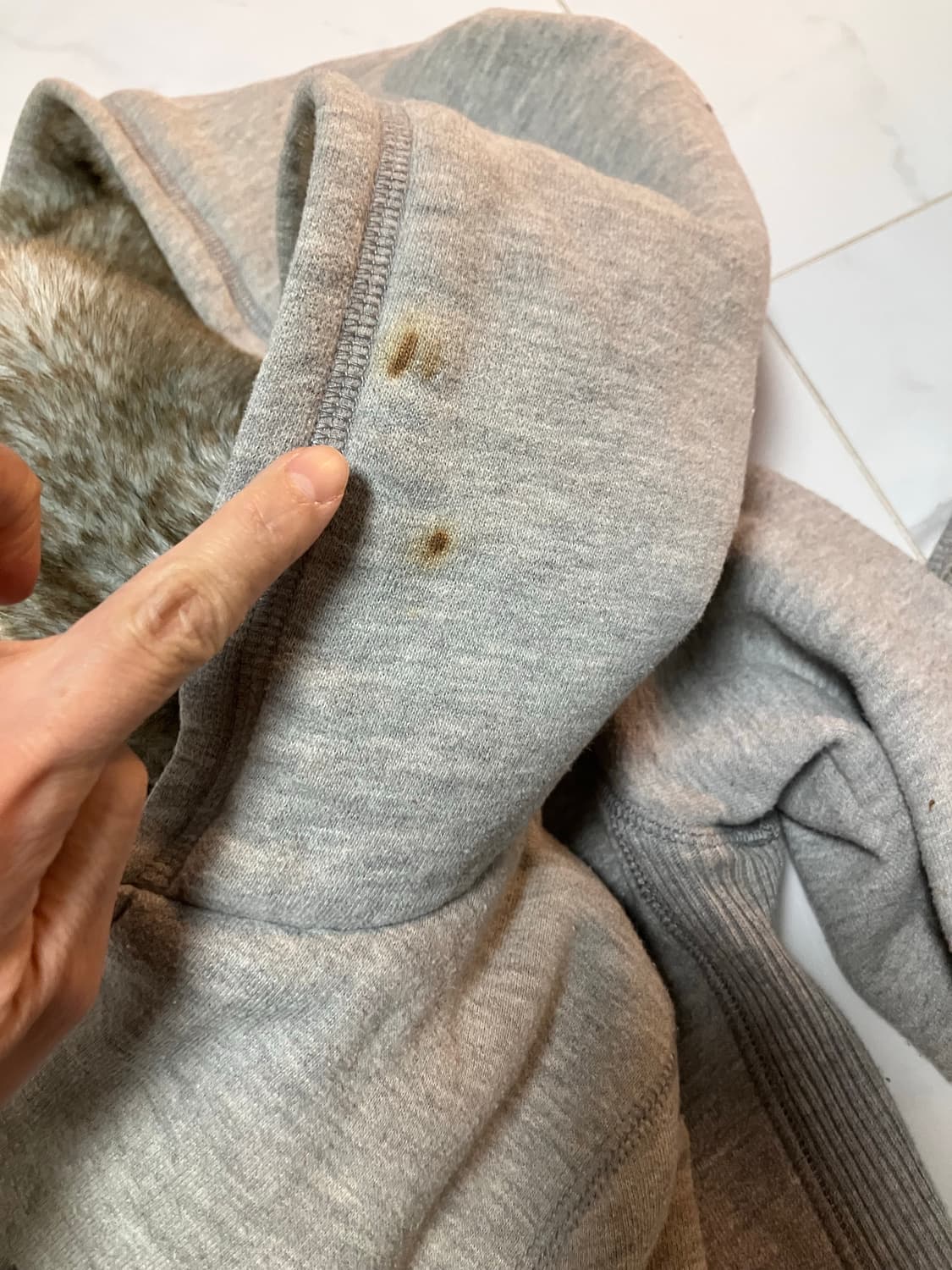 아베크롬비 Y2K 울프죠 딱붙핏 오리지널 빈티지 그레이 퍼 후디 집업 상품이미지5