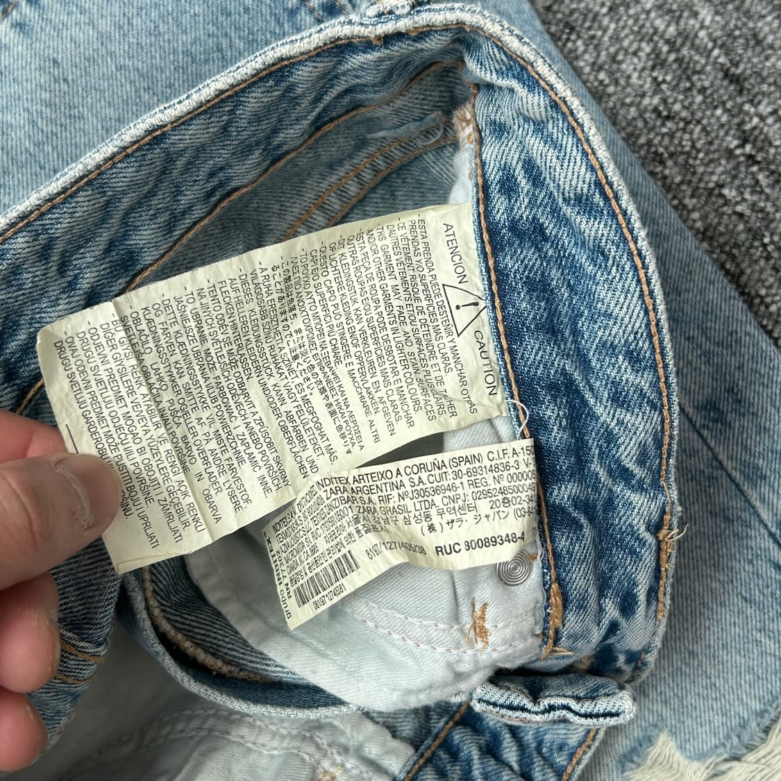 자라 연청 데미지 데님 팬츠 상품이미지6