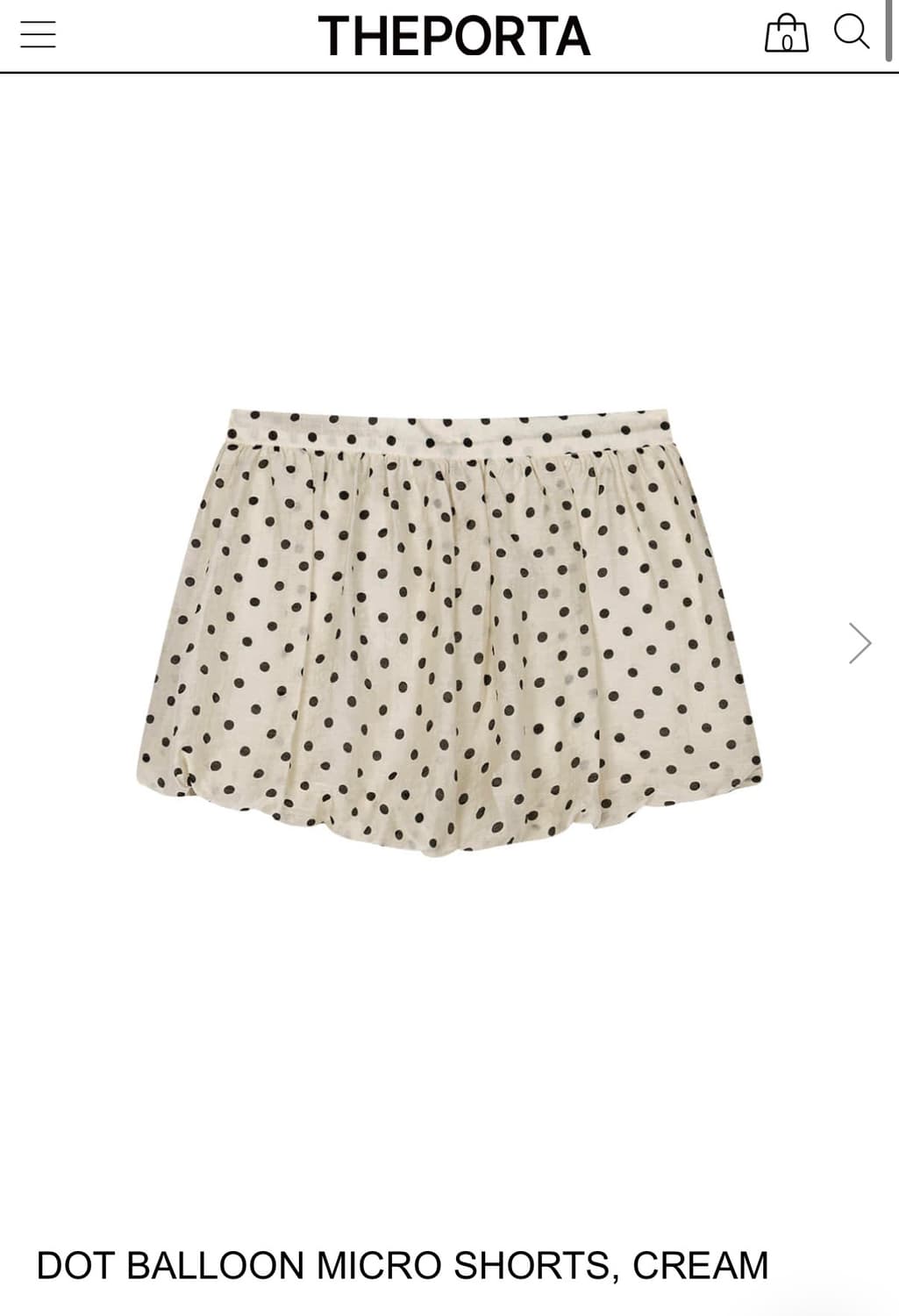 DOT BALLOON MICRO SHORTS, CREAM 상품이미지1