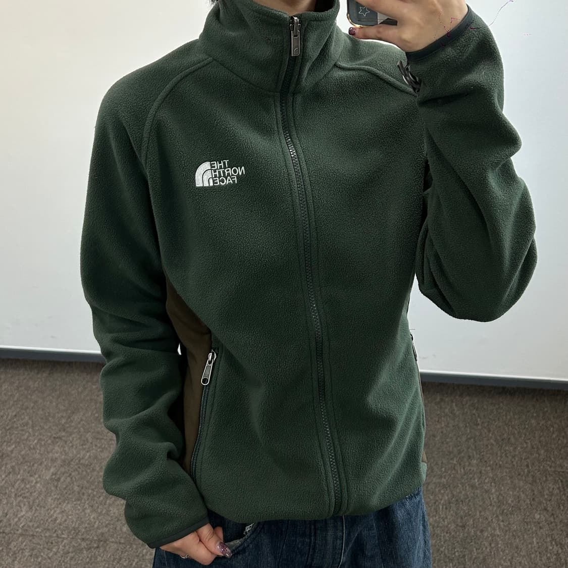 The North face 노스페이스 딥카키 후리스 집업 상품이미지2