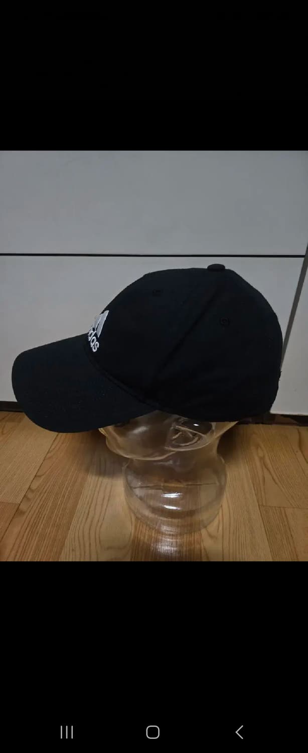 아디다스 삼선 엠보자수 블랙 볼캡 모자 상품이미지2