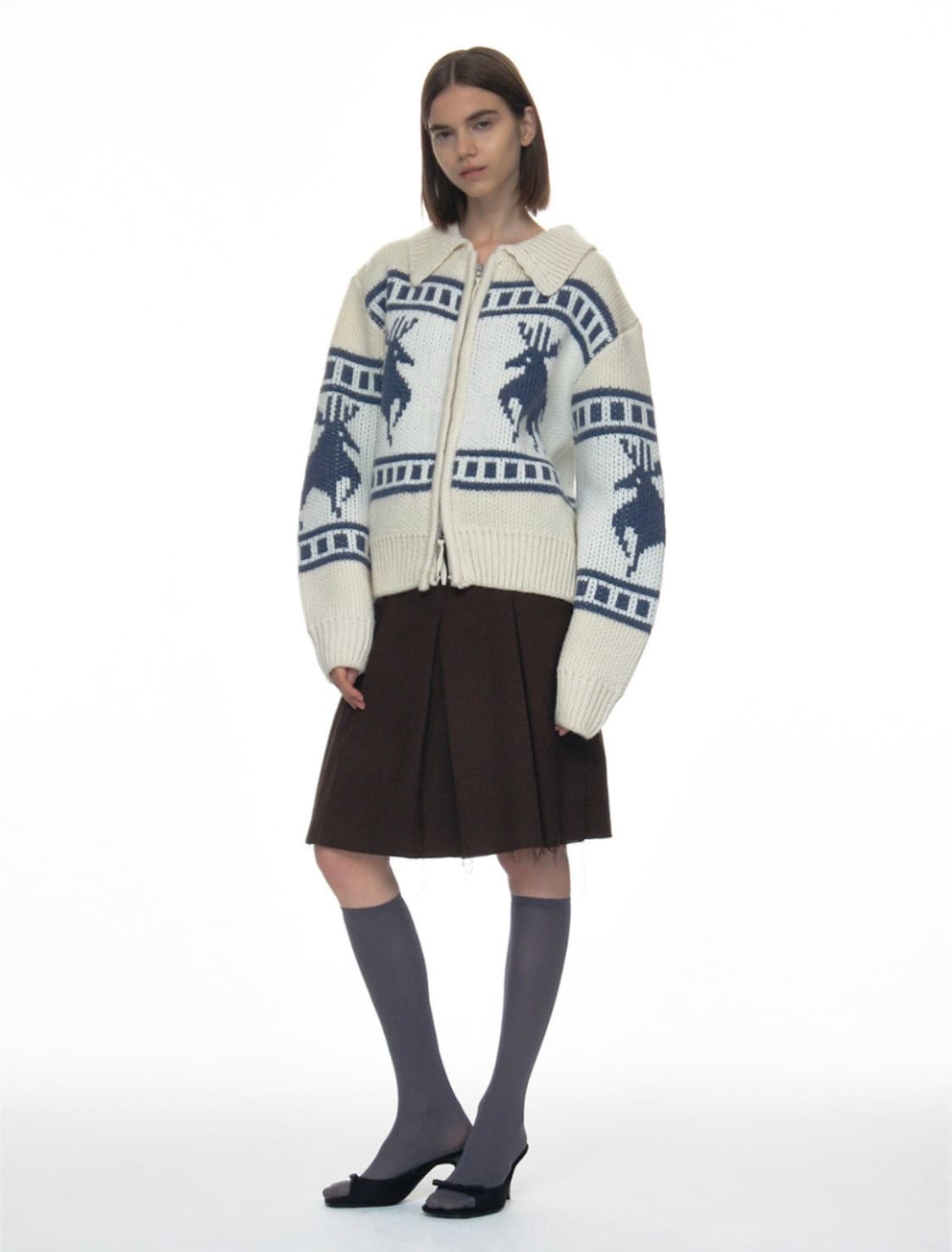 파르티멘토우먼 코위찬 니트집업 상품이미지1