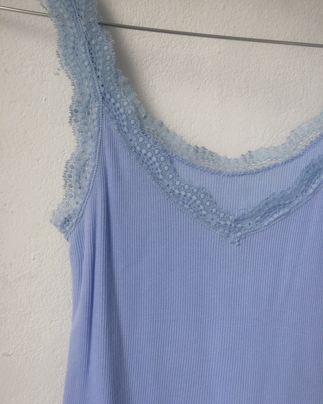 Lace trimming ribbed sleeveless 상품이미지5