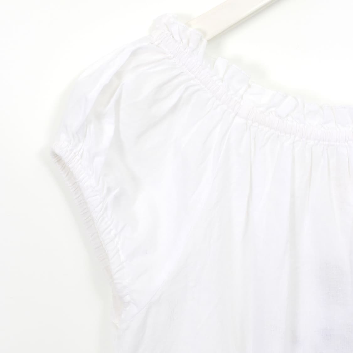 유럽 빈티지 에스닉 자수 코튼 여름 화이트 블라우스 상품이미지6