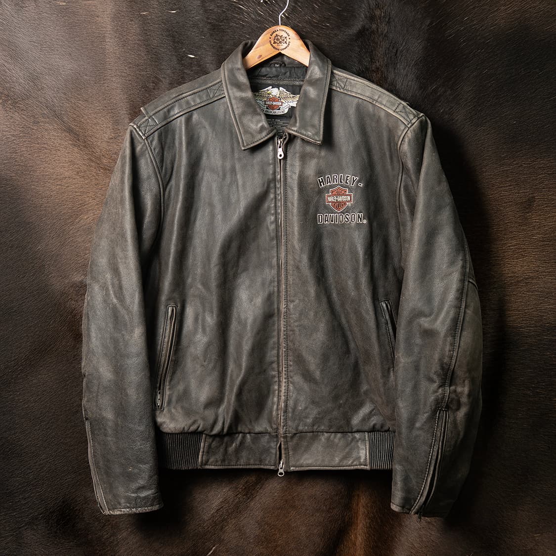 [3XL] 00s 할리데이비슨 리얼 레더 싱글라이더 자켓  상품이미지4