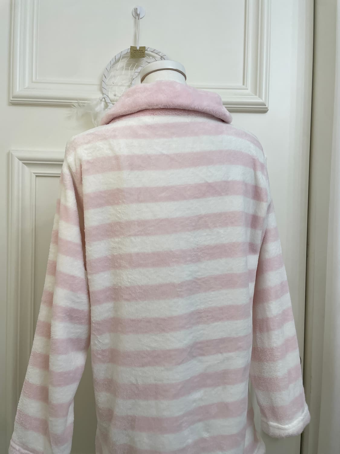 pink white stripe cute fur top(size-M) 상품이미지4
