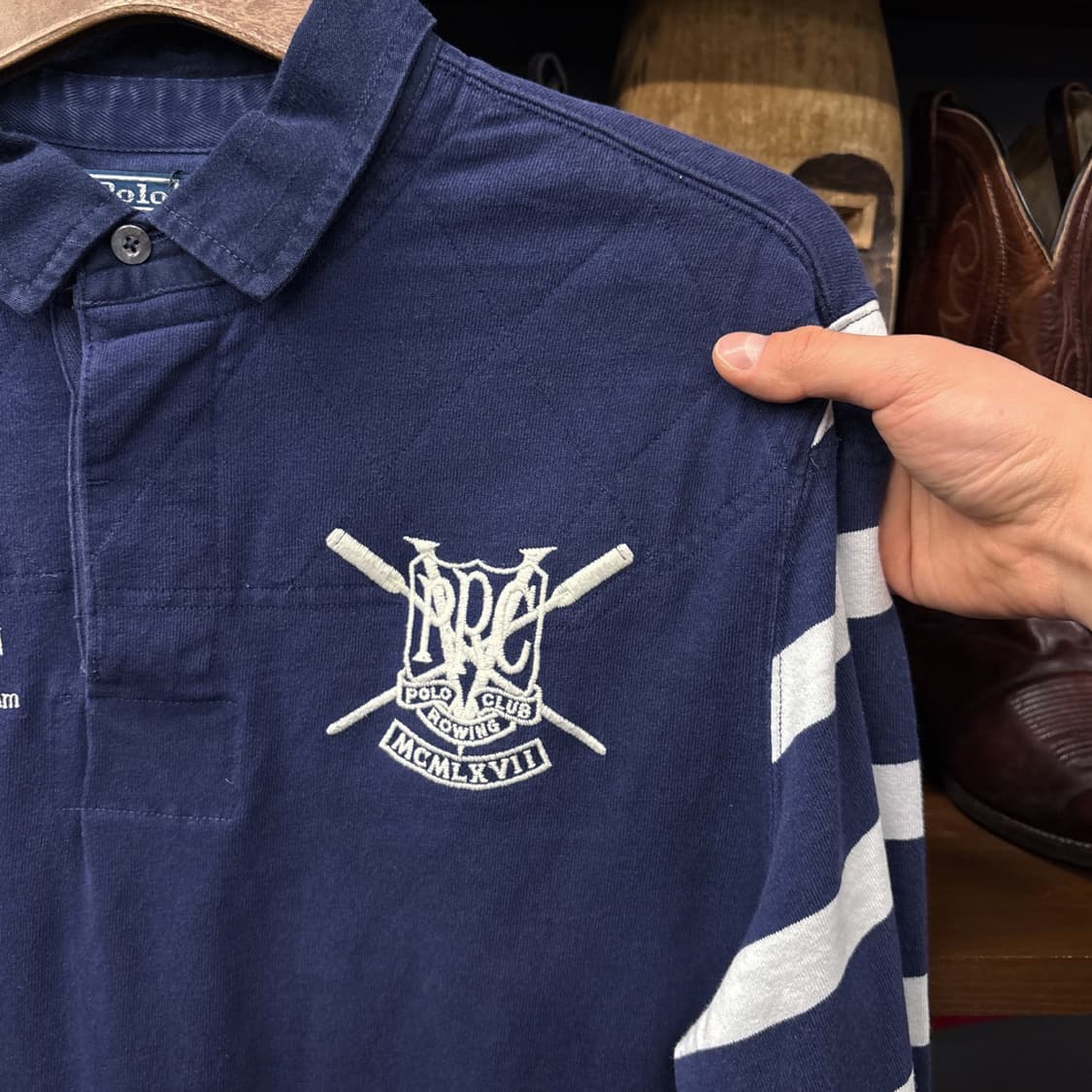 90s 폴로 랄프로렌 헤리티지 블리커 컵 자수 럭비셔츠 N362 상품이미지5